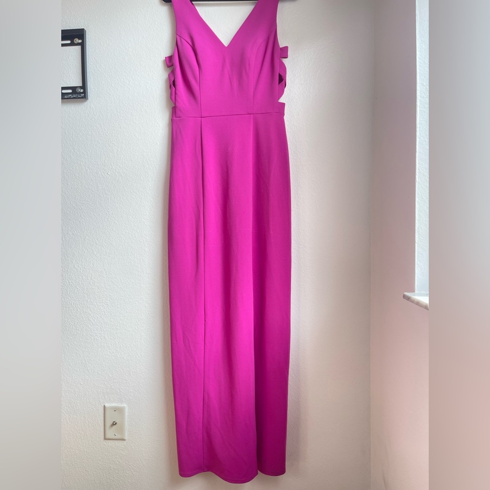 Xtraordinary Fuchsia‎ Maxi Dress with V-Neck
